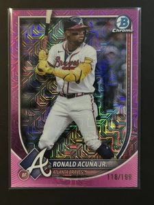 2025 Bowman - Chrome Mega Box Pink Refractor - Ronald Acuna Jr. #21 - 118/199! - Bild 1 von 6
