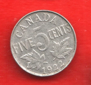 CANADA 5 CENT 1922 - Picture 1 of 2