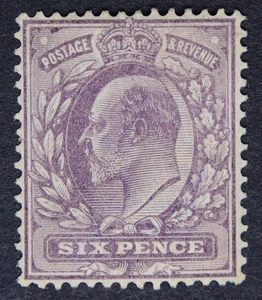 GB SG245 KEVII 1902 6d Pale Dull Purple, Mint MLH - Bild 1 von 2