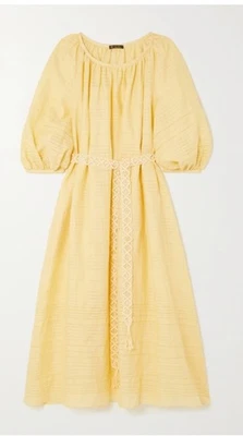 Maxi Vestido Loro Piana Abito Medea Aguja Lino Amarillo Talla M. **Falta cinturón ** Foto 1 de 4