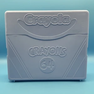 Crayola Buntstifte blau Kunststoff Aufbewahrungskoffer 64 Stück Anspitzerloch RAR Punze - Bild 1 von 9