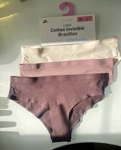 NEW SET OF 3 COTTON INVISIBLE BRAZILIAN XS KNICKERS by Primark - Picture 1 of 5