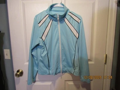 Chaqueta deportiva ligera vintage Oleg Cassini grande L poliéster azul claro Foto 1 de 4