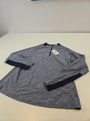 Pulôver feminino FootJoy GolfLeisure 1/4 zíper XL azul corante espacial manga longa golfe - Imagem 1 de 4