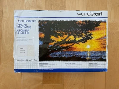 Vtg NIB Monterey Sunset Latch Hook Kit Wall Hanging / Floor Rug 30”X50” Unused - Image 1 of 4