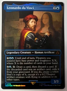 MTG Assassin's Creed - Leonardo Da Vinci - Borderless FOIL Mythic - 0118 NM - Foto 1 di 1