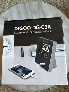 DIGOO DG-C3X Color Display USB Alarm Clock – Temp Humidity – New in Box #138 - Picture 1 of 3