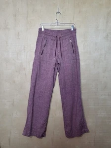 Mujer Talla:4 ALTO Athleta Cabo Lino Pierna Ancha Pantalón Rojo Cambray - Imagen 1 de 11