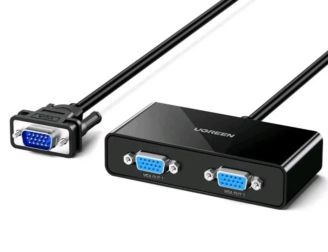 UGREEN VGA Splitter 1 in 2 Output Display Duplication Support Mirror Mode Only Y - Image 1 of 4