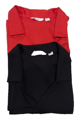 Lady Hagen Golf Tank V Neck Collared Top Lot Of 2 Watermelon Pink & Black Sz XL - Image 1 of 4