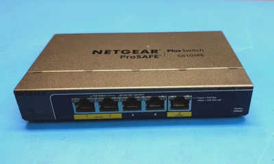 NETGEAR ProSafe Plus Switch, 5 Gigabit Ports w/ PoE Pass Through GS105PE - Image 1 of 4