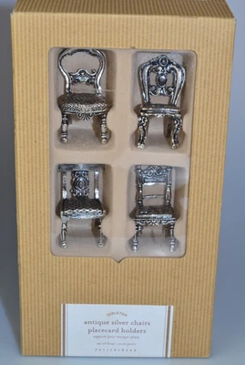 JUEGO DE 4 TARJETEROS PARA COLOCAR SILLAS ESTILO ANTIGUO GRANERO DE CERÁMICA EN CAJA ORIGINAL Foto 1 de 4