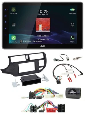 JVC DAB Lenkrad Bluetooth USB Autoradio für Kia Rio UB 2011-2015 schwarz - Bild 1 von 4