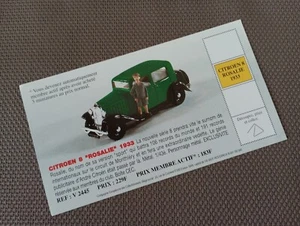 C.E.C Card – Citroën 8 – Rosalie 1933 In Very Good Condition. - Picture 1 of 4