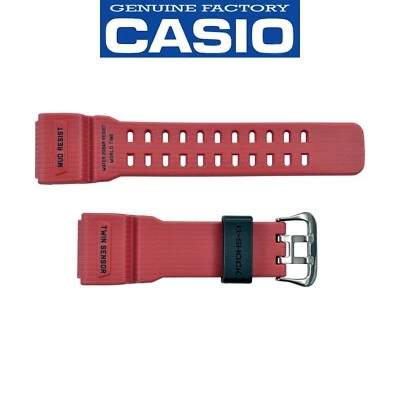 Подлинный ремешок для часов CASIO Mudmaster GG-1000GB-4A оригинальный красный резиновый - Изображение 1 из 4