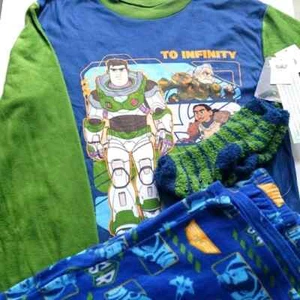 Disney Pixar Buzz Lightyear Boys 3 Piece Pajama Set Size L 12 14 New - Picture 1 of 8