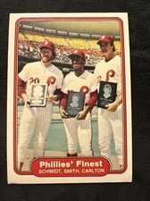 1982 Fleer Phillie finest MIKE SCHMIDT, SMITH, STEVE CARLTON card # 641