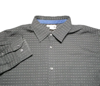 Carbono 2 Cobalto Masculino Tamanho - L Preto Geométrico Manga Longa Botão para Cima - Imagem 1 de 4