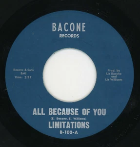 Limitations - All Because Of You / My Baby-Bacone-45 rpm-Philly Soul-limited 45 - Imagen 1 de 2