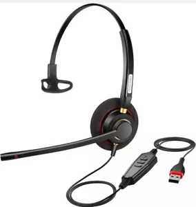 Auriculares USB con cancelación de ruido y controles de audio con micrófono ultra cómodos - Imagen 1 de 5