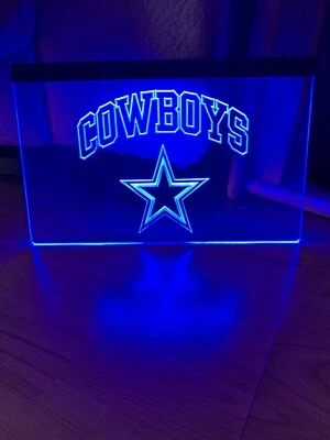 DALLAS COWBOYS LED NEON BLUE LIGHT SIGN 8x12
