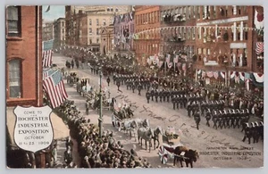 Postal Rochester Nueva York NY c1909 Rochester Exposición Industrial Desfile Bandera - Imagen 1 de 2