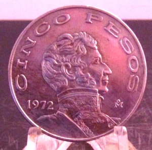 XF/AU IN GRADE 1972 5 PESOS MEXICAN COIN(12625)#6 - Picture 1 of 7
