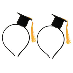  2 pièces accessoires cheveux graduation tissu feutre décoration chapeau bandeau