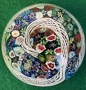 Vintage Murano Vetreria 3 Fiori Art Latticinio Millefiori Rare Hybrid Signed - Picture 1 of 6