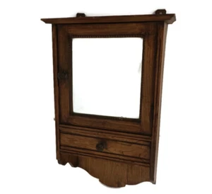 Medicine Apothecary antique Wall Cabinet Beveled glass Hobnails Lovely Wood Barn - Picture 1 of 11