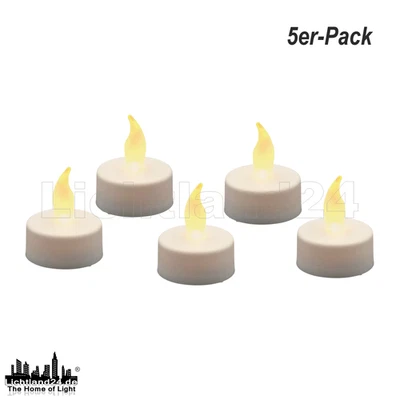 5er-Pack Flacker LED Teelicht Kerze inkl. Batterie Party Deko Weihnachten - Bild 1 von 3