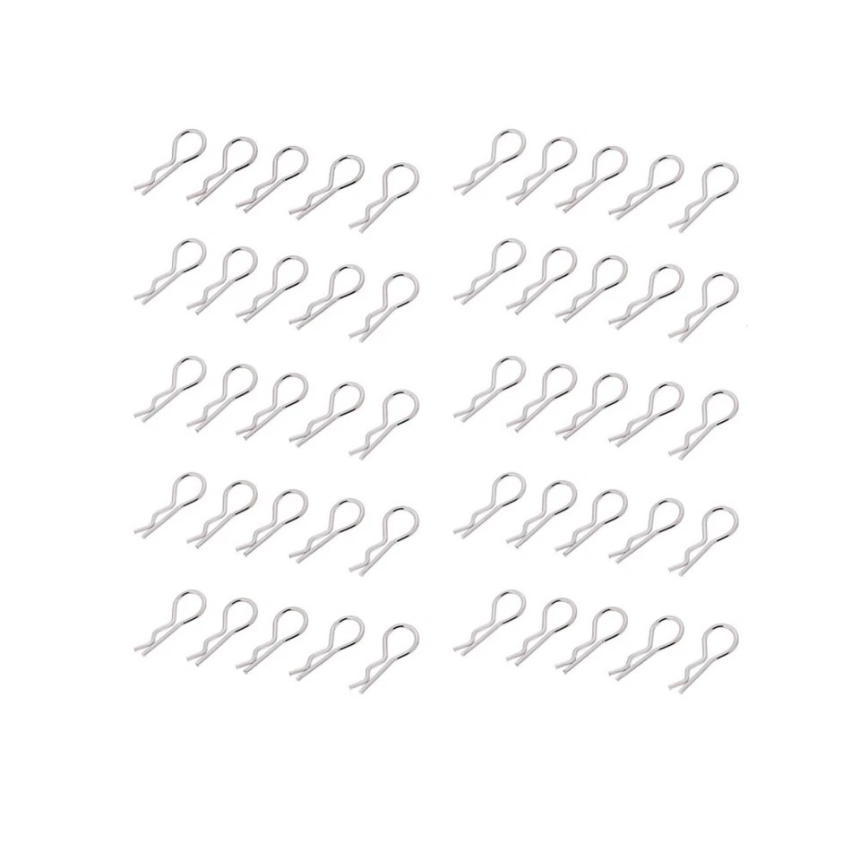 100pc Stainless Steel Pin Shell Body Clips Steel For RC Model Car HPI HSP Parts - Image 1 of 4