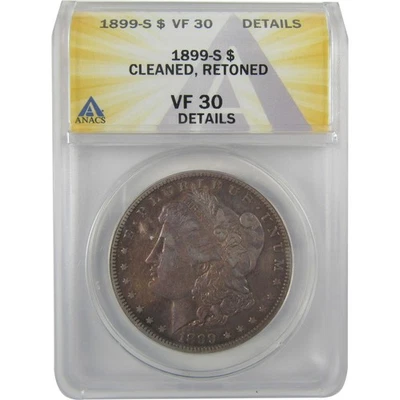 1899 S Morgan Dollar VF 30 Details ANACS Silver $1 Coin SKU:I19066 - Image 1 of 4