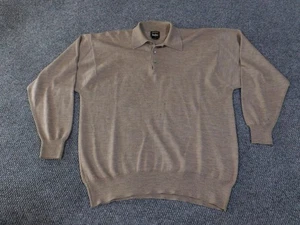 Suéter Neiman Marcus Para Hombre Grande Beige Lana Merino Cuello Manga Larga Escocia - Imagen 1 de 16