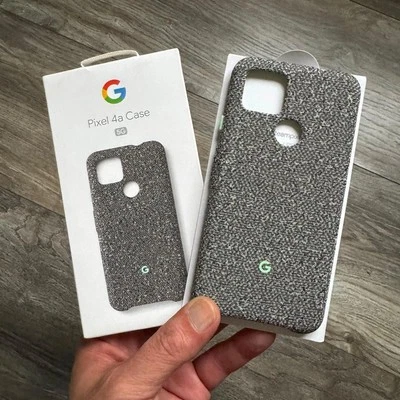Genuine Official Google Pixel 4a 5G Fabric Case Cover Static Grey GA02064 Shock - Image 1 of 4