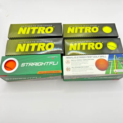Pelota de golf Nitro Ultimate Distance amarilla Maxfli naranja nueva con etiquetas/6 paquetes de 3 Foto 1 de 2