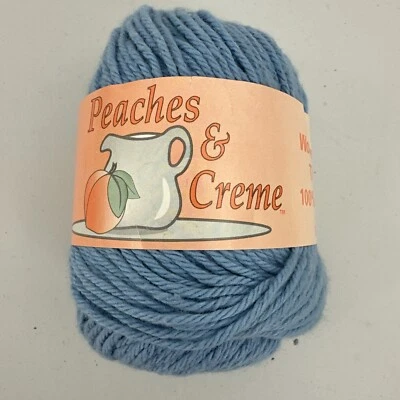 Peaches & Creme 100% Cotton Yarn Color 26 Light Blue 2.5 oz New - Image 1 of 4