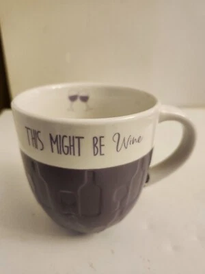 Purple Pfalzgraff Mug This Might Be Wine Coffee Mug Wine Bottle Glass Design - Изображение 1 из 4