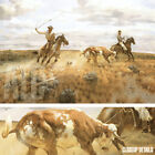46W"x35H" CAUGHT IN THE OPEN by J.N. SWANSON - HORSES CATTLE - CHOICES of CANVAS