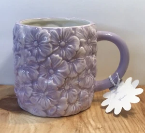 Seeds & Sunshine Lavender Floral Textured Ceramic Coffee Tea Mug for Gift - Picture 1 of 8