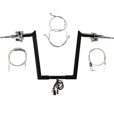 Harley-Davidson Road Glide 2007 manillar enganchado negro 14" 1/4" con crucero Foto 1 de 4