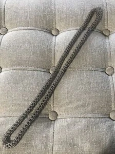 chain link silver tone twisted rope 29” Vintage One Of A Kind Handmade Necklace - Picture 1 of 9