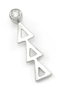 Colgante de solapa de plata esterlina Delta Delta con cristal transparente Swarovski - Imagen 1 de 2