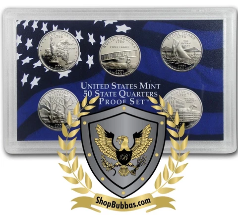 2004 S Proof State Quarter Set GEM * NO BOX/COA/CASE 5 Coins IN BLUE CLAD INSERT Cover