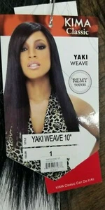 "Extensiones de tejido negro de cabello humano liso Harlem 125 Kima clásico Remy 10" - Imagen 1 de 4