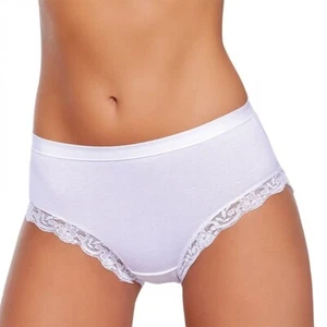 6 Slip midi da donna cotone modal elastico intimo pizzo elasticizzato Jadea 532 - Picture 1 of 11