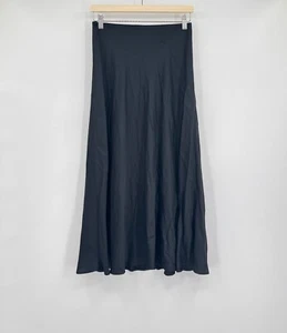 L'agence Womens Black Satin Viscose Blend Clarissa A Line Midi Skirt - Picture 1 of 5