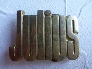 Julius Name Belt Buckle Cutout Letters Western Solid Brass Vintage 1978 - Picture 1 of 3