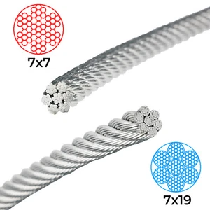 STAINLESS Steel AISI 316 A4 Wire Rope Cable Rigging, 7x7, 7x19, 0.3mm to 20mm - Picture 1 of 6