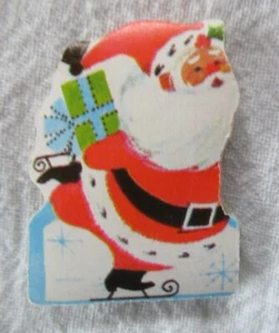 VINTAGE SET OF 20 DENNISON CHRISTMAS SKATING SANTA STICKERS SEALS (pad) - Picture 1 of 1